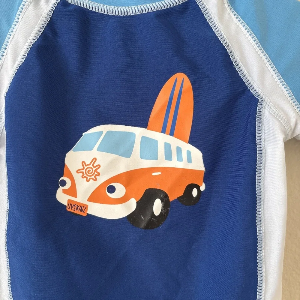 UV Skinz Rash Guard VW Bus and Surfboard Infant Size 12-18‎ Months Swim Beach